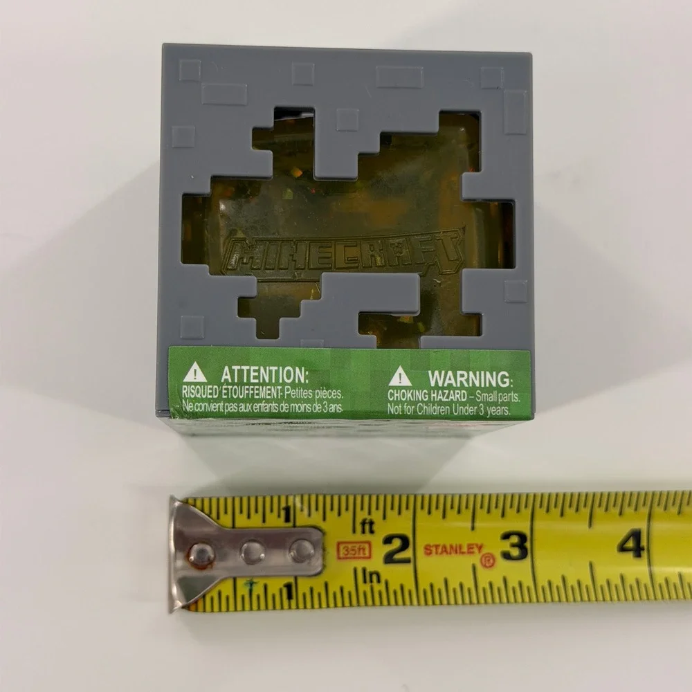 Minecraft Jelly Cube Toy Kids OS Gray Gold/Yellow Squishy Sensory Block NWT
